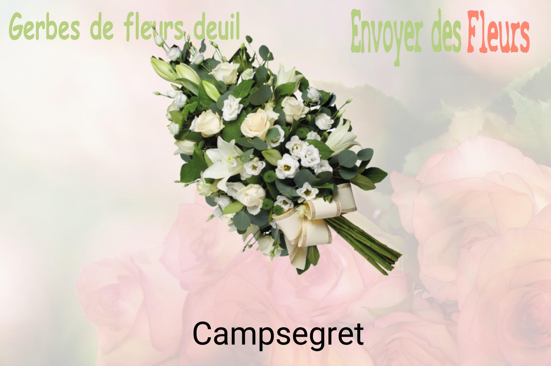 Gerbe de fleurs de deuil livrée à Campsegret